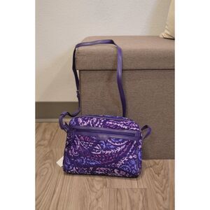 Vera Bradley Quilted Crossbody Bag Purple Floral Pattern NWT